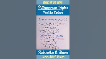 Pythagorean Triples | Triplets of Even Numbers and Odd Numbers | Triples Factors | #shorts #short
