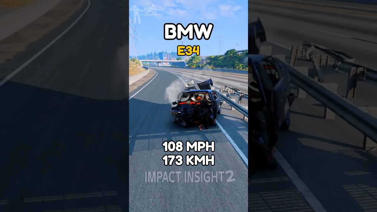 Cars VS Guardrail At High 🚘Speed