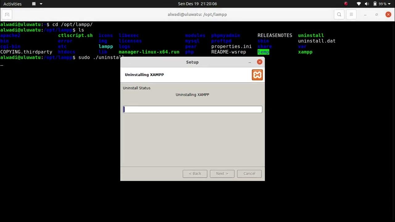 How To Remove XAMPP on ubuntu using Terminal ubuntu20 ,Tutorial