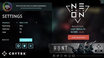 CryEngine GDC2019 Neon Noir Realtime Ray Tracing Benchmark 4K Ultra (RTX3090)