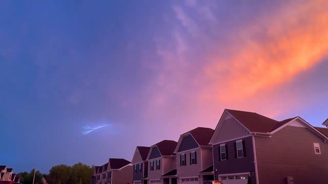 Stunning sunset with lightning from outside Nashville, TN - 7/9/2022