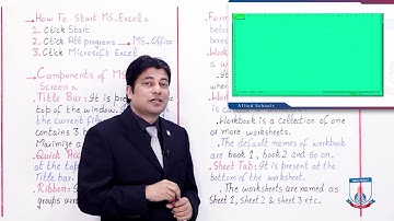 Class 7 - Computer Studies - Chapter 7 - Lecture 1 Introduction To MS-EXCEL - Allied Schools