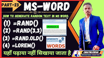 How To Generate Random Text In Ms Word | Solved Text Problem