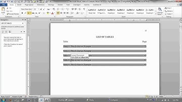 Microsoft Word: Incorrect Page Number Shows in Table of Contents, List of Tables, or List of Figures