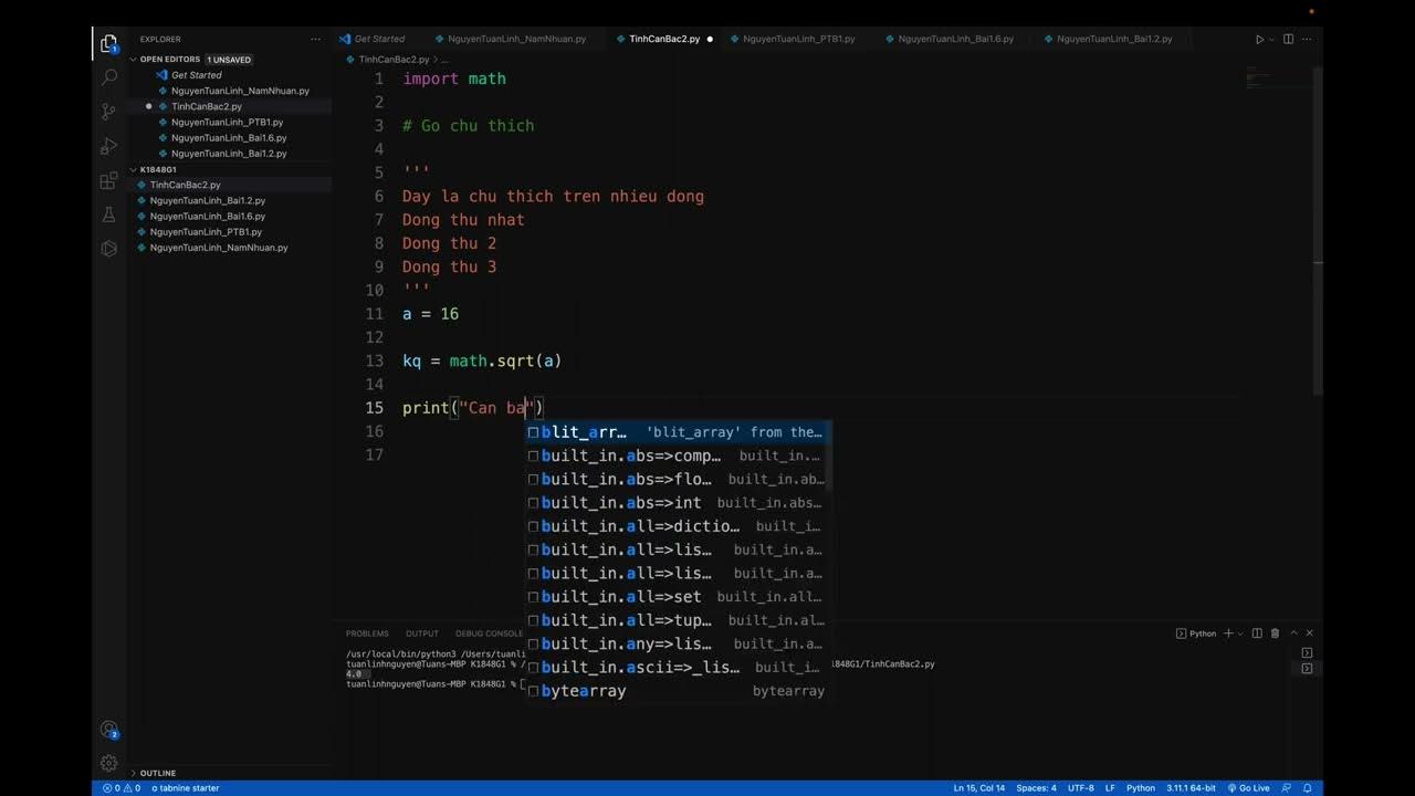 Thực hành Code một số ví dụ đơn giản trên Python - YouTube