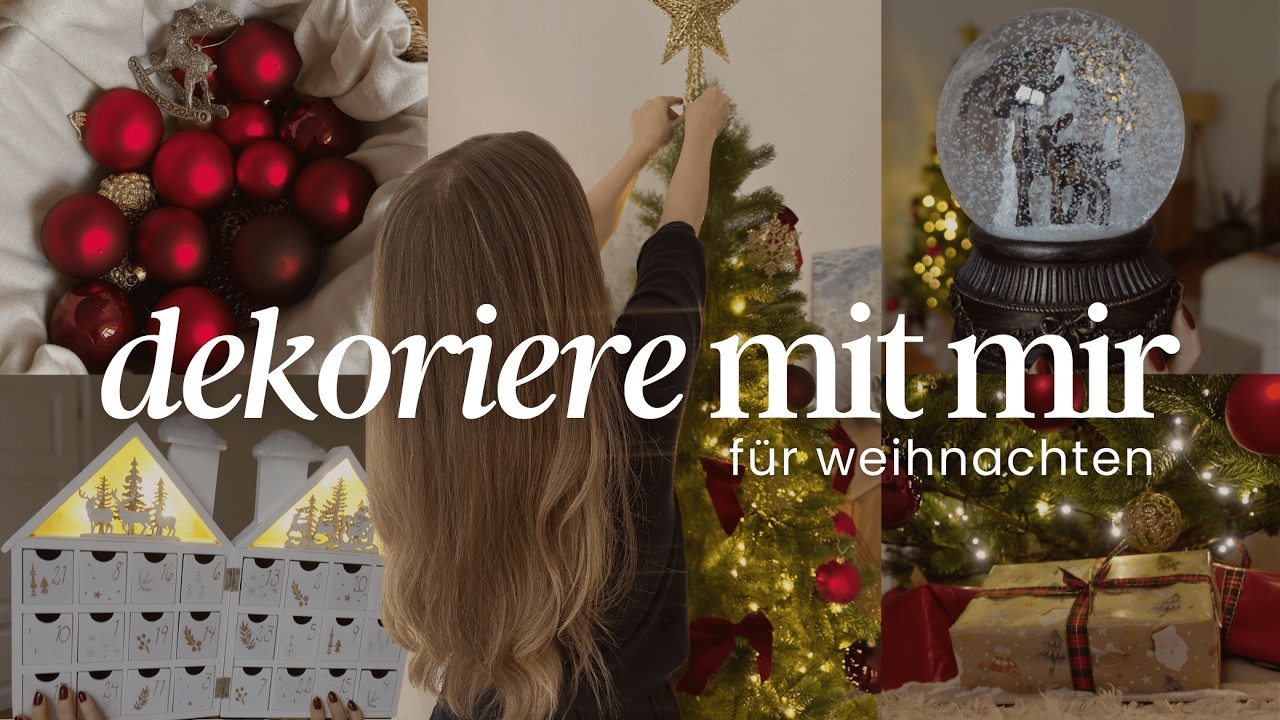 Meine Weihnachtsdeko: dekoriere mit mir für Weihnachten🎄🦌 | minimalistisch & rot | XMAS VLOG 2025