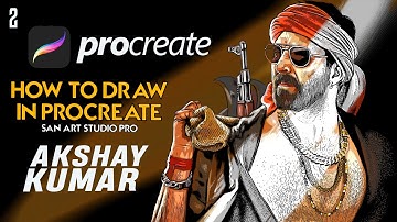 How to Draw Akshay Kumar | PART 2 | Bachchan Pandey | Procreate