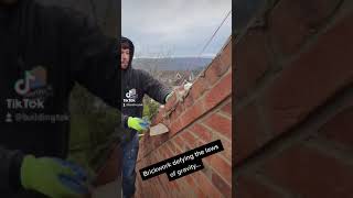Bricklaying defying the laws of gravity.
