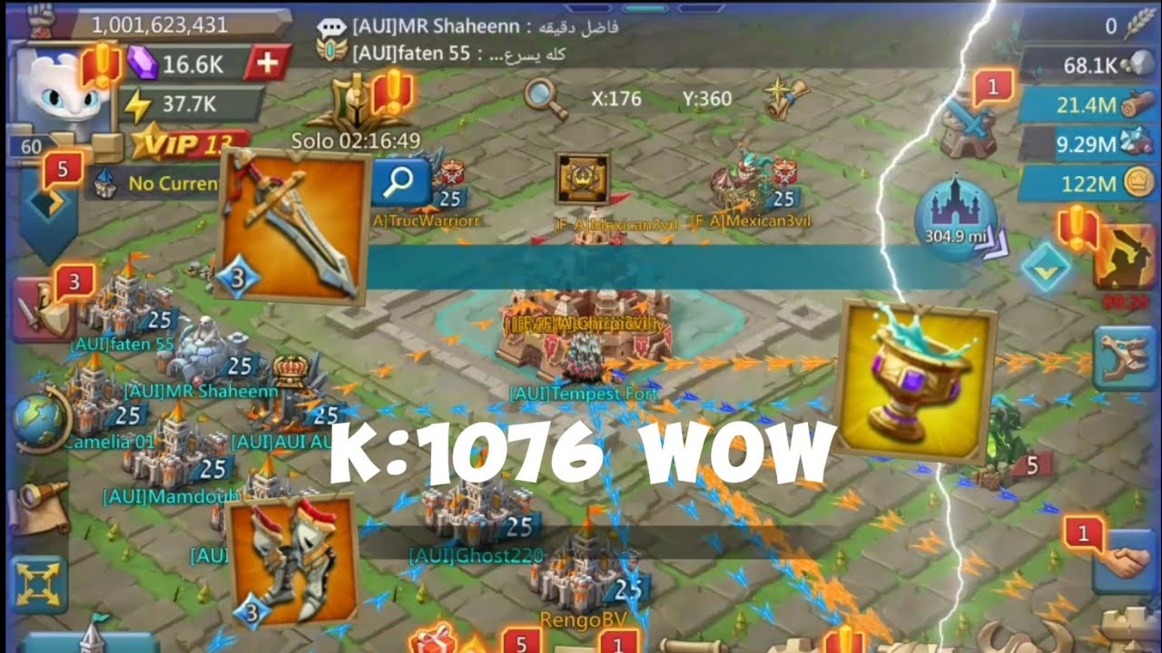 Lords Mobile - Restricted Kingdom Base War Fight ! 550% MIX IS A RALLY ...