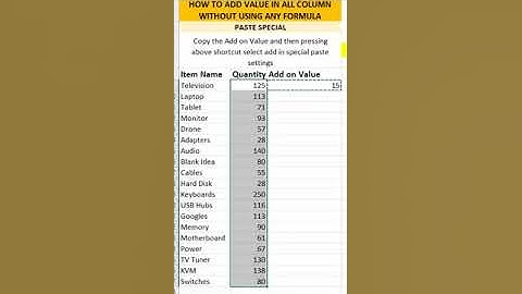Excel Shortcuts: How to Use Paste Special Function
