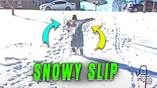 Lady's Mail Delivery Snowy Slip-Up
