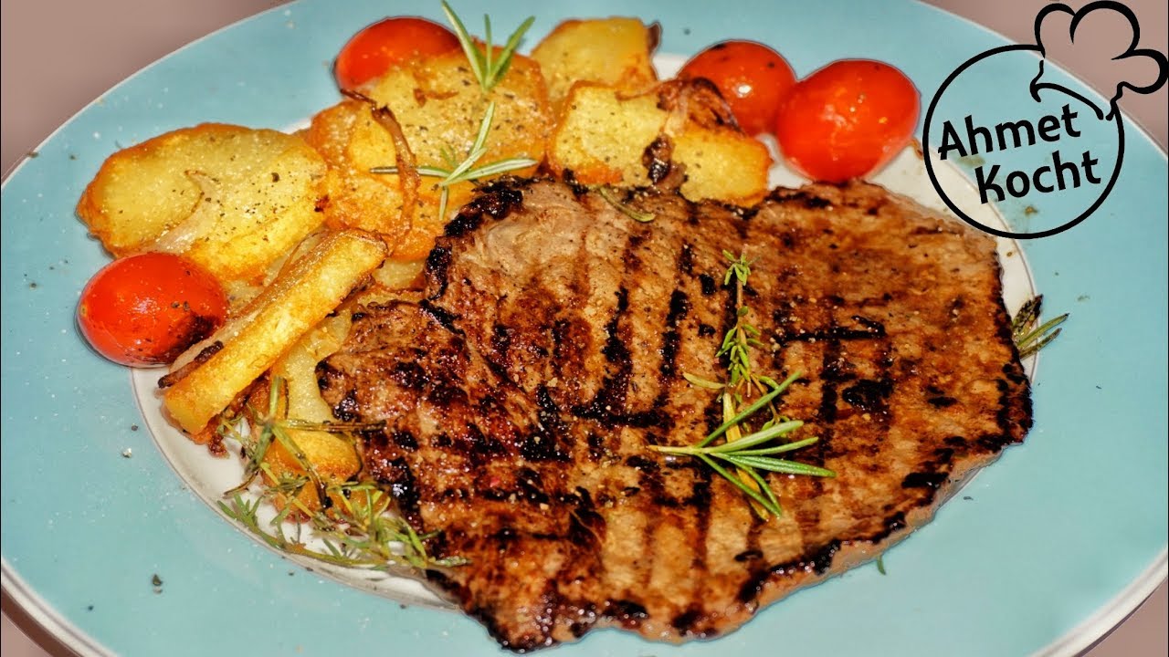 Steak mit Bratkartoffeln | Ahmet Kocht | kochen | Folge 300 - YouTube