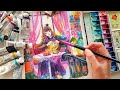 tea time - watercolor painting process