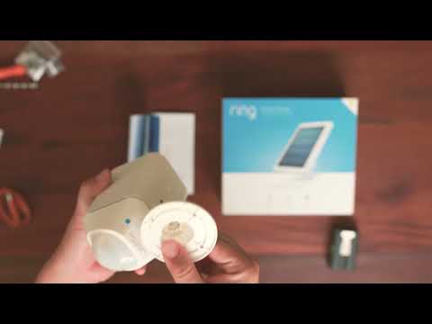 ring spotlight cam battery and solar panel unboxing and installation