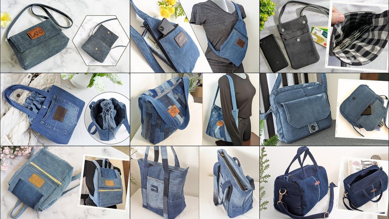 4 DIY Simple Denim Bags Out of Old Jeans | Compilation | Fast Speed  Tutorial | Upcycle Craft - YouTube