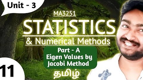 Eigen values by Jacobi Method in Tamil MA3251 Part A Unit 1 Important Questions for Semester Exam