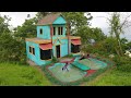 Building Beautiful Mud Villa Using Wood, Bamboo and Mud And Design Swimming Pool For Mud Villa- full