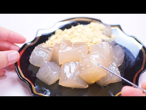 【ASMR】若干ピンク色に見えるわらび餅 Jelly Mochi Eating Sounds No Talking【咀嚼音】