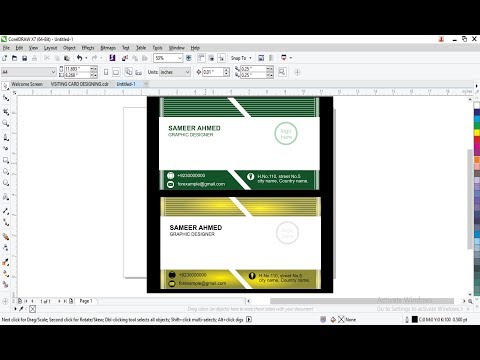 Corel draw visiting card design Corel draw visiting card design