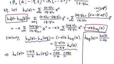 [Topics in Combinatorics] Lecture 16. q hypergeometric summation formulas