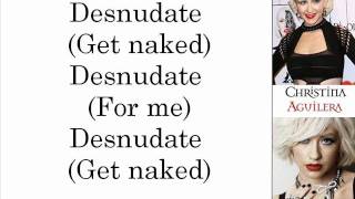 Christina Aguilera - Desnudate (Lyrics On Screen)
