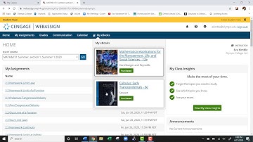 Navigating WebAssign