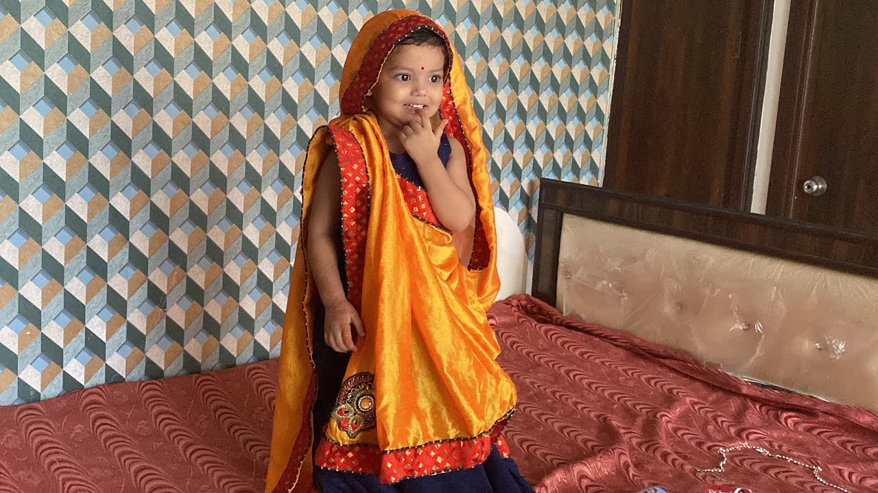 छोटी बच्ची को साड़ी कैसे पहनाये॥ How To Ware little child saree 