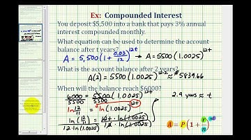 Ex 2:  Compounded Interest with Logarithms