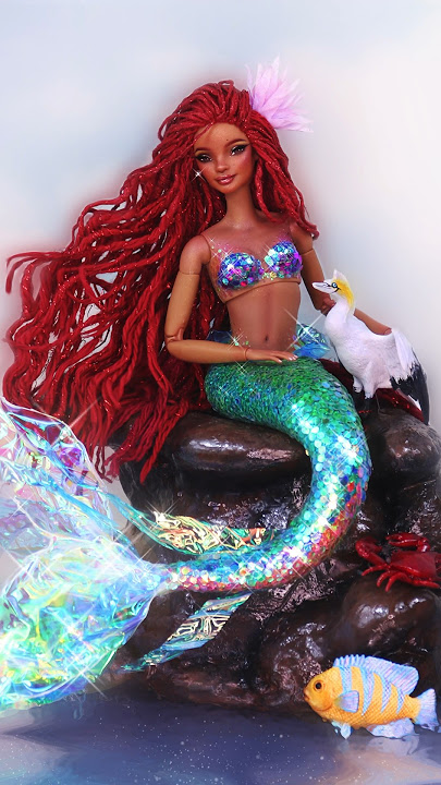 #mermay with Ariel! Do I have enough Ariel dolls, yes? No?… 🤔 😂 #dollrepaints #mermaid #doll #ooak