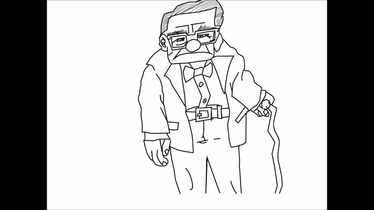 How to draw MR FREDRICKSON From UP Step-by-step tutorial - YouTube