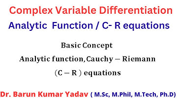 Analytic Function | C-R equations | Complex Analysis | Basic Concept | part 1 |  #Barunmaths