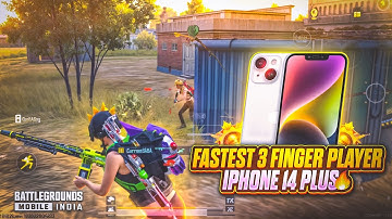 FASTEST 3 FINGER PLAYER ..! BGMI 😮‍💨 IPHONE 14 PLUS GAMEPLAY…!
