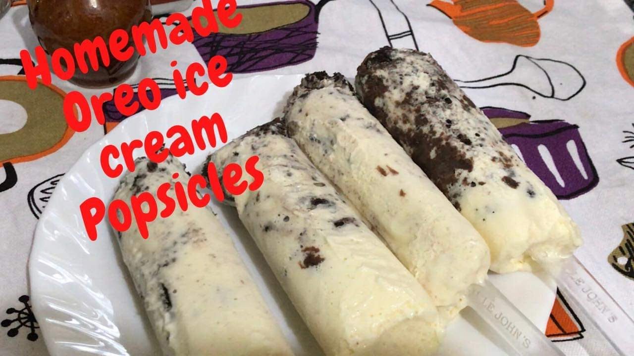 OREO ICE CREAM POPSICLES/3 INGREDIENTS