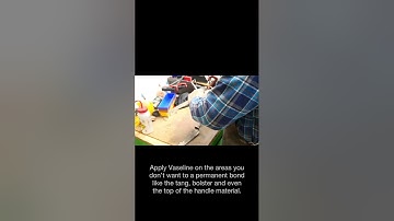 Bedding the handle for a hidden tang knife.