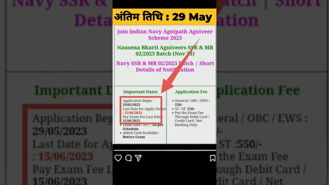 Indian Navy SSR And MR Notification 🇮🇳 