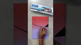 String lights sunset Scenery || Painting Tutorial for beginners😍😍 || #Painting #Sunset #PrinceArtsss