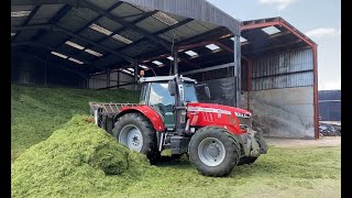 Cumbrian Silage Roundup 2022. Clamping the grass with 10 different outfits.
