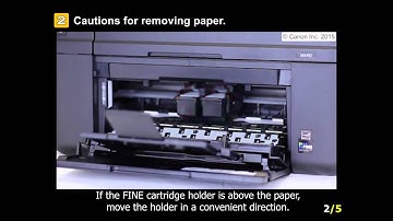 PIXMA MX490: Removing a jammed paper: from inside the printer