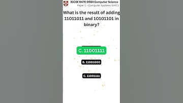 iGCSE Computer Science 0478 0984 Paper 1 Unit 1 q021 v1