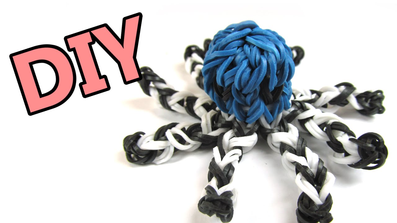 How to make LOOM BANDS Animals - OCTOPUS 3D DIY - YouTube