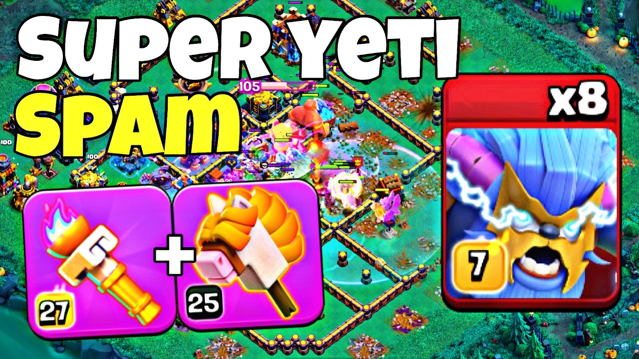 NO BRAIN, BIG GAINS! Super Yeti Spam vs Max TH18 Legends! Clash of Clans