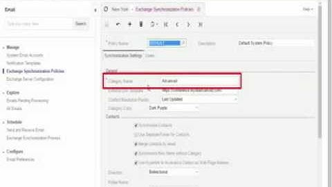 Exchange Server Integration in MYOB Advanced