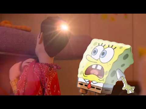 Spongebob Sqaurepants sees Woody's Bald!