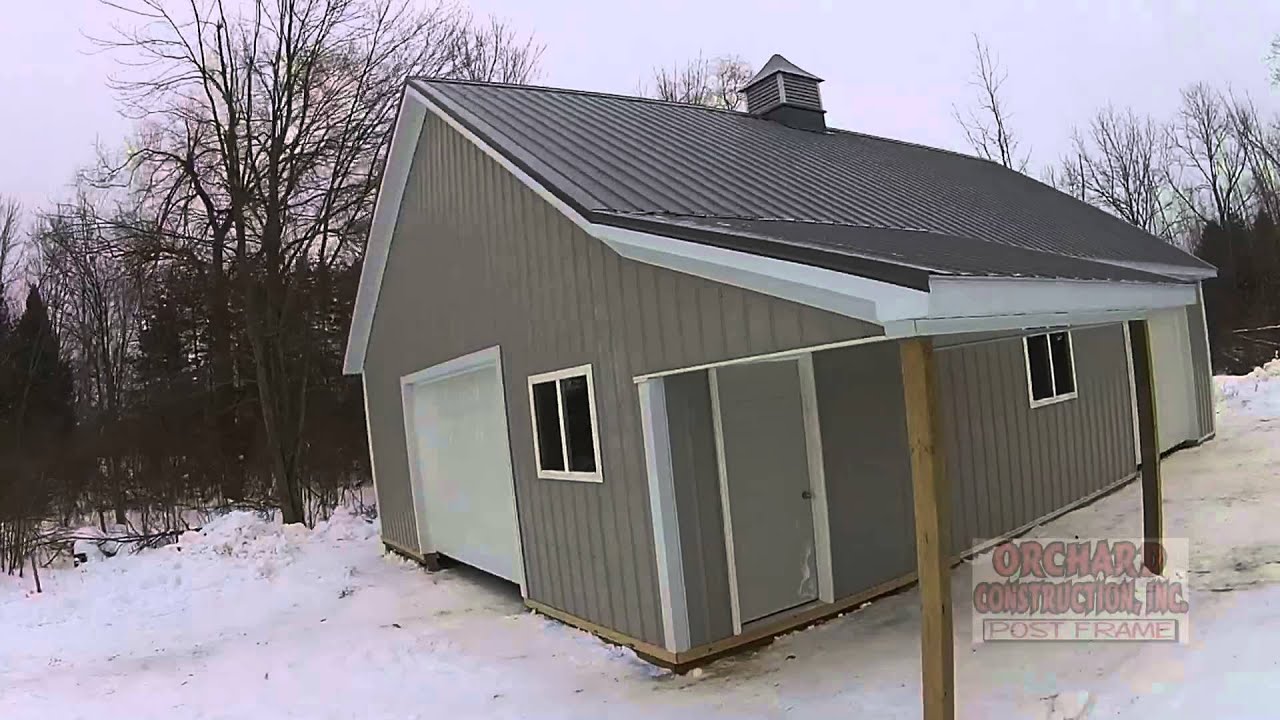 30x40x10 with 8/12 Roof Pitch www.post-frame.com - YouTube