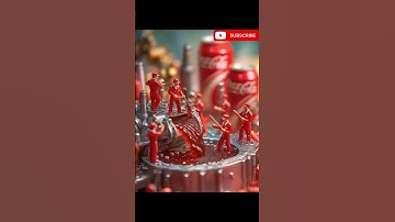 Miniature workers working on Coca Cola #ai #miniature #shorts