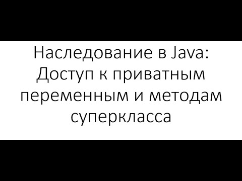Наследование в Java: