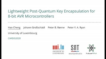 Lightweight Post-Quantum Key Encapsulation for 8-bit AVR Microcontrollers - CARDIS 2020