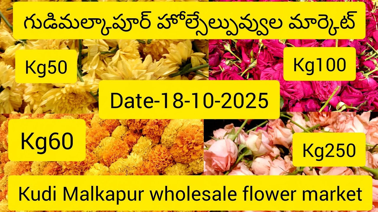 గుడిమల్కాపూర్ హోల్సేల్ పువ్వుల మార్కెట్  🌻🪷🌸💐 gudimalkapur wholesale flower market 🪷🌺🙏🙏 today price