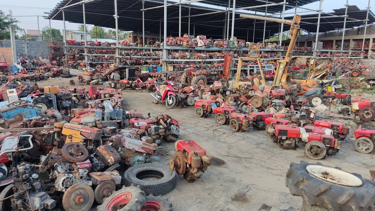 Bãi nông cơ hoàng minh bến tre động cơ máy xới máy bơm phát điện nén khí đầu xịt.