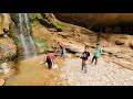 Living in the mountains building a residence under the cave